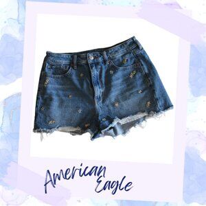 American Eagle Cut-off Distressed Shorts with Flowers